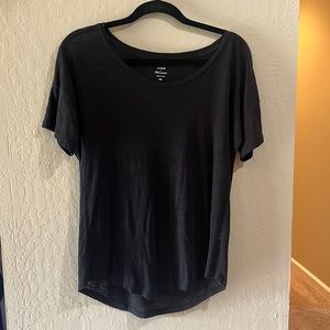 J crew black linen top